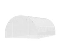 Outsunny Serre tunnel 8x3x2 m avec revêtement plastique et acier renforcé, Blanc