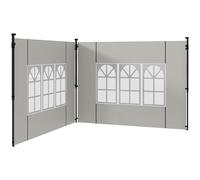 Outsunny Set 2 Pareti Laterali per Gazebo 3x3 m e 3x6 m con Finestre, in PE e Plastica, 293x193 cm, Blanc