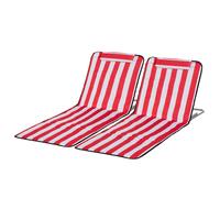 Outsunny Set 2 Transats de Plage Pliables avec Dossier Réglable à 5 Niveaux et Sac, Rouge