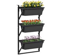 Outsunny Set de 3 pots de fleurs avec trous, 56x42 cm Pots de plantes