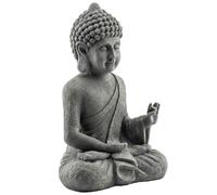 Outsunny Statue de Jardin, Sculpture de Bouddha Assis en Oxyde de Magnésium, Décoration Spirituelle 32 x 23 x 51 cm, Gris Foncé