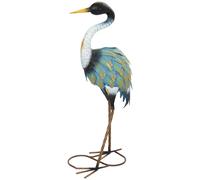 Outsunny Statue jardin exterieur, sculpture de héron en métal, décoration de jardin exterieur 63 cm, multicolore