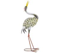 Statue de jardin - Outsunny - forme de héron - décoration extérieure - métal robuste - 26 x 17 x 71 cm - vert