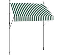 Outsunny Store 2x1.2 m avec bras rétractable, aluminium et tissu polyester 180g/㎡, pour jardin, balcon et terrasse, vert et blanc