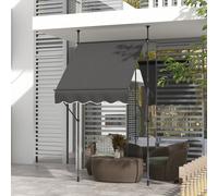 Outsunny Store banne autoportant manuel auvent rétractable 3,5L x 1,2l x 2,1-3H m inclinaison réglable pour balcon sans trous à percer métal alu polyester gris foncé Descriptions Longues:Cet ingénieux