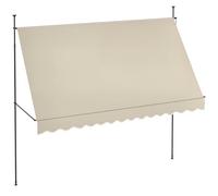 Outsunny Store banne autoportant Manuel auvent rétractable 3,5L x 1,2l x 2,1-3H m Inclinaison réglable pour Balcon sans Trous à percer métal alu Polyester Sable