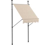 Outsunny Store banne autoportant manuel auvent ršŠtractable 1,5L x 1,2l x 2,1-3H m inclinaison ršŠglable pour balcon sans trous š€ percer mšŠtal alu polyester sable