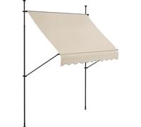 Outsunny Store banne autoportant manuel auvent ršŠtractable 2,5L x 1,2l x 2,1-3H m inclinaison ršŠglable pour balcon sans trous š€ percer mšŠtal alu polyester sable