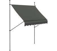 Outsunny Store banne autoportant manuel auvent ršŠtractable 2,5L x 1,2l x 2,1-3H m inclinaison ršŠglable pour balcon sans trous š€ percer mšŠtal alu polyester gris foncšŠ
