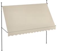 Outsunny Store banne autoportant manuel auvent ršŠtractable 3,5L x 1,2l x 2,1-3H m inclinaison ršŠglable pour balcon sans trous š€ percer mšŠtal alu polyester sable
