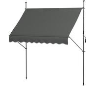Outsunny Store banne autoportant manuel rétractable 2,5 x 1,2 x 2,1-3 m inclinaison réglable métal alu polyester gris foncé