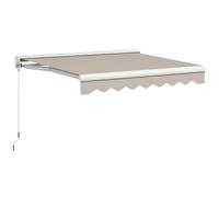 Outsunny Store banne électrique et Manuel rétractable dim. 250L x 200l cm télécommande fournie Aluminium Polyester Haute densité imperméabilisé Anti-UV, crème
