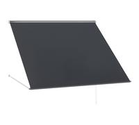Outsunny Store banne manuel auvent rétractable Inclinaison réglable 150 x 120 cm protection UV aluminium polyester gris foncé Aosom France