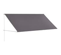 Outsunny Store Banne Manuel Inclinaison Réglable 300 x 120 cm Gris Foncé