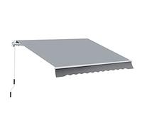 Outsunny Store Banne Manuel Rétractable 295 x 245 cm avec Manivelle Gris