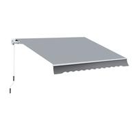 Outsunny Store banne manuel rétractable alu polyester imperméabilisé 4 x 2,5 m Gris G