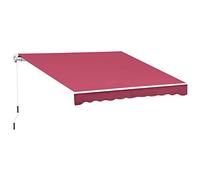 Outsunny Store banne Manuel rétractable Angle Réglable Aluminium Polyester imperméabilisé 3L x 2,5l m Rouge Bordeaux