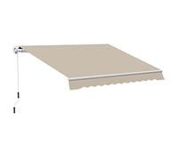 Store banne - Outsunny - manuel rétractable 395x245 cm terrasse manivelle anti-UV - alu - 395x245cm - beige