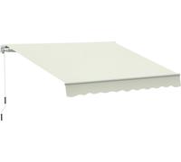 Outsunny Store banne manuel ršŠtractable 295 x 245 cm store exterieur terrasse avec manivelle, angle ršŠglable 45¡ã-85¡ã, aluminium et polyester 280 g/m?, auvent de terrasse, balcon, cour, crššme