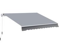 Store banne manuel rétractable alu. polyester imperméabilisé haute densité 4 x 2,5 m gris Gris G