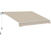 Store banne - Outsunny - manuel rétractable 395x245 cm terrasse manivelle anti-UV - alu - 395x245cm - beige