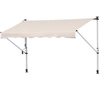 Outsunny Store banne Manuel ršŠtractable 4L x 1,2l m Auvent TšŠlšŠscopique sans Per?age Inclinaison et Hauteur ršŠglable Installation Rapide mšŠtal alu Polyester Anti-UV kaki