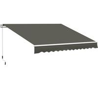 Outsunny Store banne Manuel ršŠtractable Angle RšŠglable Aluminium Polyester impermšŠabilisšŠ 3,5 x 2,5 m gris