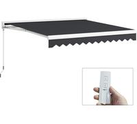 Outsunny Store banne šŠlectrique et Manuel ršŠtractable dim. 295L x 250l m tšŠlšŠcommande fournie aluminium Polyester Haute densitšŠ impermšŠabilisšŠ Anti-UV, gris