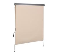 Outsunny Store extérieur enrouleur 2,5 x 1,6 m avec manivelle, aluminium et polyester 280g/m² anti-UV50+, crème