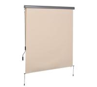 Outsunny Store extérieur Enrouleur 2,5 x 1,6 m Store occultant Vertical Brise-Vue rétractable avec manivelle, Aluminium et Polyester 280g/m² anti-UV50+, pour Balcon, Patio, terrasse et Jardin, crème