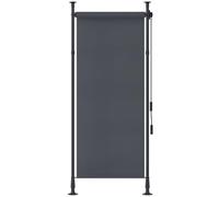 Outsunny Store extérieur sur Pied Store Manuel rétractable Store Enroulable Longueur réglable dim. 1,2 x 2,2-3,1 m avec manivelle Installation sans perçage métal alu. Polyester Gris foncé