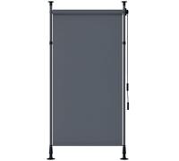 Outsunny Store extérieur sur Pied Store Manuel rétractable Store Enroulable Longueur réglable dim. 1,5 x 2,2-3,1 m avec manivelle Installation sans perçage métal alu. Polyester Gris foncé