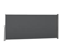Outsunny Store latéral brise-vue paravent rétractable 3 x 1,6 m métal polyester imperméable anti-UV haute densité 180 g/m² gris