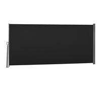 Outsunny Store latéral brise-vue paravent rétractable 3 x 1,6 m métal polyester imperméable anti-UV haute densité 180 g/m² noir