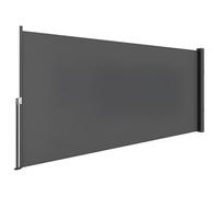 Outsunny Store latéral Brise-Vue paravent rétractable de Jardin dim. 3L x 1,4H m alu. Polyester Anti-UV Haute densité 180 g/m² Gris foncé