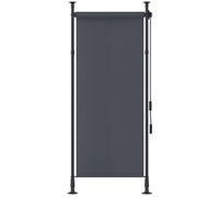 Outsunny Store extérieur sur Pied Store Manuel rétractable Store Enroulable Longueur réglable dim. 1,2 x 2,2-3,1 m avec manivelle Installation sans perçage métal alu. Polyester Gris foncé