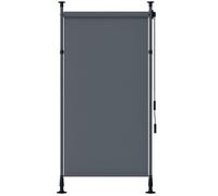 Outsunny Store extérieur sur Pied Store Manuel rétractable Store Enroulable Longueur réglable dim. 1,5 x 2,2-3,1 m avec manivelle Installation sans perçage métal alu. Polyester Gris foncé