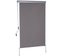 Outsunny Store Vertical Balcon Store Vertical Pare-Vent Store Latéral Protection Visuelle avec Manivelle Tissu Polyester+Aluminium Gris 200 x 120 cm
