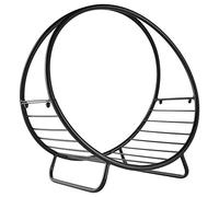 Outsunny Support à bois métallique intérieur/extérieur 45x29.5x47 cm Noir | Support à bois en forme de panier pour intérieur, pour cheminée