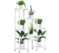 Outsunny Support à Plantes avec 7 Étagères Blanc 65x23x94.5 cm | Support à fleurs, étagère pour salon, coin, balcon, charge jusqu'à 2 kg par niveau.