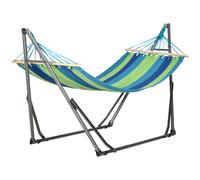 Outsunny Support avec Hamac Autoportant Pliable en Coton et Acier, 270x100x94cm