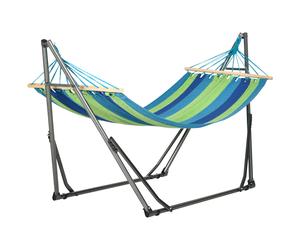Outsunny Support avec Hamac Autoportant Pliable en Coton et Acier, 270x100x94cm