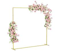 Outsunny Support d'Arche de Fond en Métal Doré pour Mariage, 2 m | Arche de Jardin, Fête d'Anniversaire, Fête Prénatale, Arche de Ballons Floraux