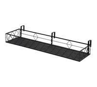 Outsunny Support de pot de fleurs suspendu en métal avec fixations réglables jardinière pour balcon dim. 100L x 31l x 12H cm noir-AOSOM.fr