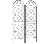 Outsunny Support pour plantes grimpantes avec motif irršŠgulier, lot de 2, treillis de jardin, pour lšŠgumes, vignes, fleurs, en mšŠtal, 50 x 150 cm, noir