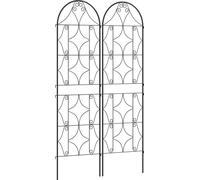 Outsunny Support pour plantes grimpantes avec motif irršŠgulier, lot de 2, treillis de jardin, pour lšŠgumes, vignes, fleurs, en mšŠtal, 50 x 180 cm, noir