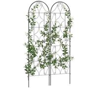 Outsunny Support pour Plantes Grimpantes Motif Irrégulier 50 x 180 cm Noir | Lot De 2, Treillis De Jardin, pour Légumes, Vignes, Fleurs, En Métal, Extérieur