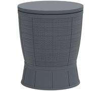 Outsunny Table à glacière 3 en 1, table de cocktail avec seau à glace, plateau télescopique pour jardin, Ø 49 x 58-84 cm, gris