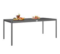 Outsunny Table de jardin 8 pers. – acier, plateau à lattes rectang. anti-rouille – gris foncé