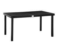 Outsunny Table à manger de jardin pour 6 personnes, en aluminium, 140 x 90 x 74 cm, aspect noir
